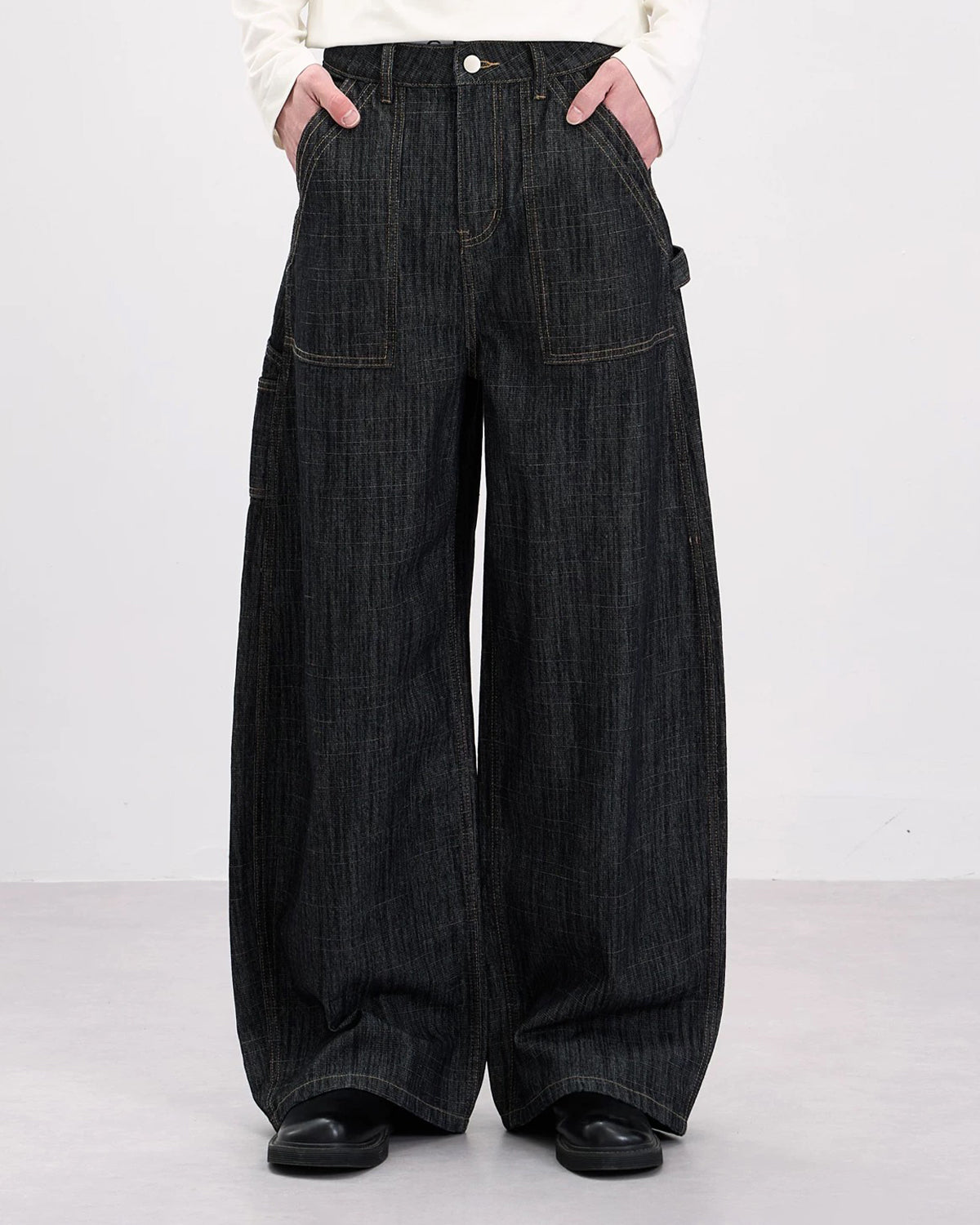 Dark Indigo Baggy Barrel Jeans | LCDEGO Streetwear