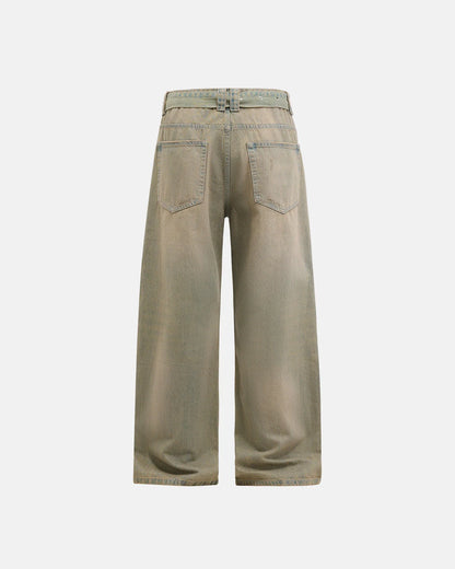 Beaded Studded Washed Baggy Jeans | LCDEGO Streetwear