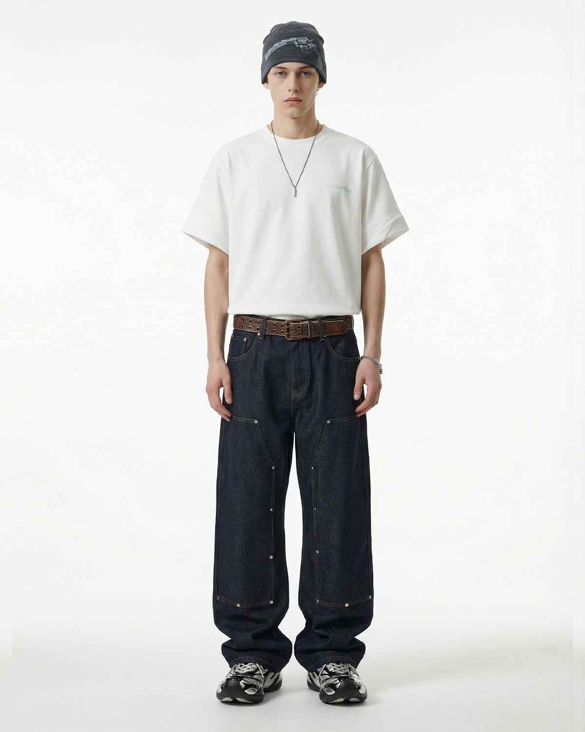 Heavyweight Sleeve-Detail T-shirt | LCDEGO Streetwear