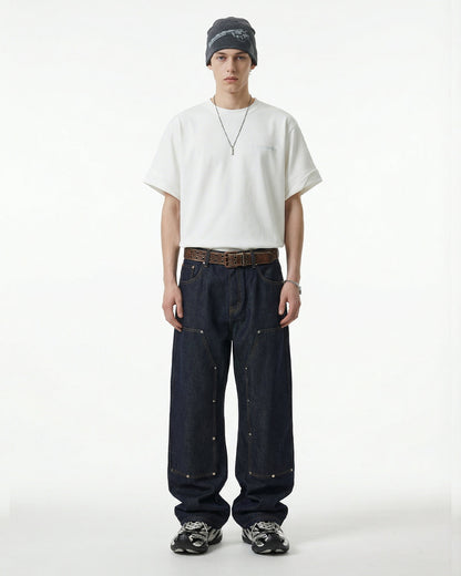 Heavyweight Sleeve-Detail T-shirt | LCDEGO Streetwear