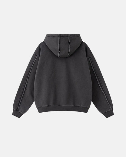 Acid Wash Double Zip Up Hoodies | LCDEGO Streetwear