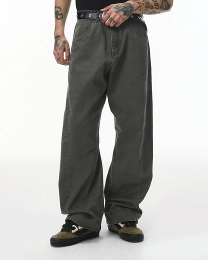 Stitching Flare Baggy Jeans | LCDEGO Streetwear