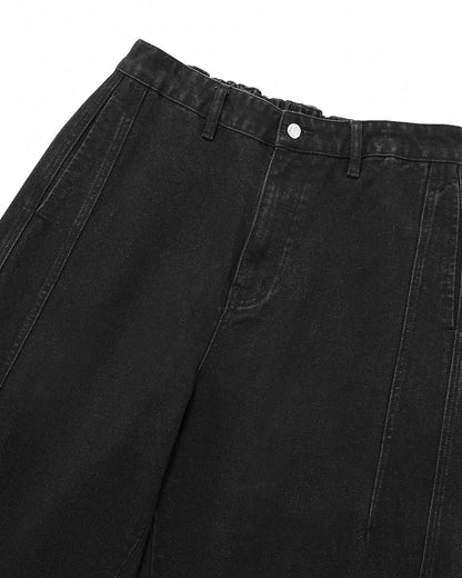 Acid Washed Black Barrel Jeans | LCDEGO Streetwear