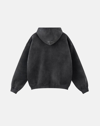 Graffiti Print Acid Washed Fleece Hoodies | LCDEGO Streetwear