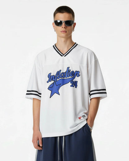 Mesh Patachwork Printing Jersey | LCDEGO Streetwear