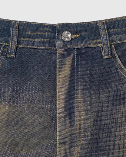 Digital Print Denim Pants | LCDEGO Streetwear