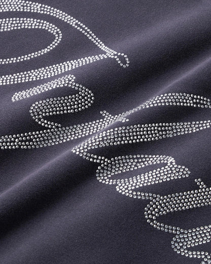 Shiny Rhinestone Acid Wash Hoodies | LCDEGO Streetwear