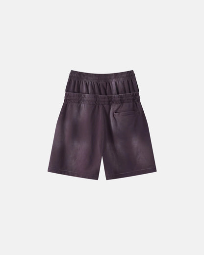 Double Waist Monkey Wash Sweat Shorts | LCDEGO Streetwear