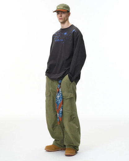 Multi Pockets Garment Washed Cargo Pants | LCDEGO Streetwear