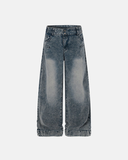 Retro Washed Wide Leg Baggy Jeans | LCDEGO Streetwear