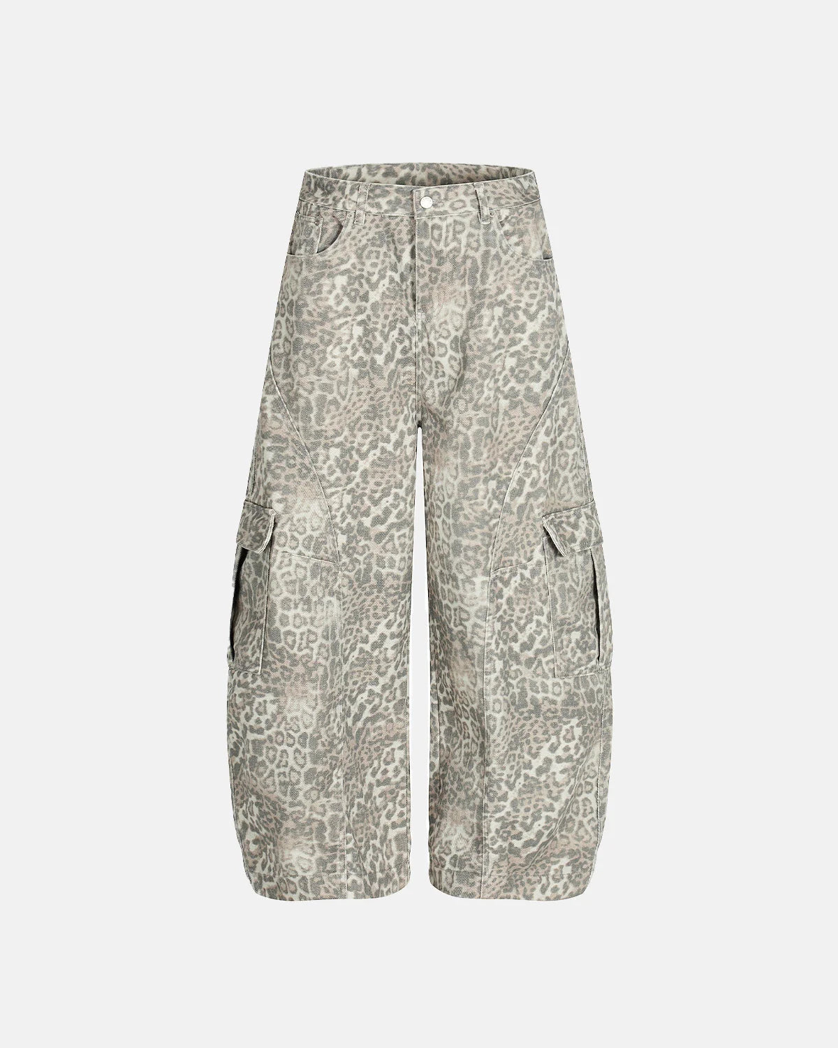 Leopard Pattern Cargo Barrel Pants | LCDEGO Streetwear