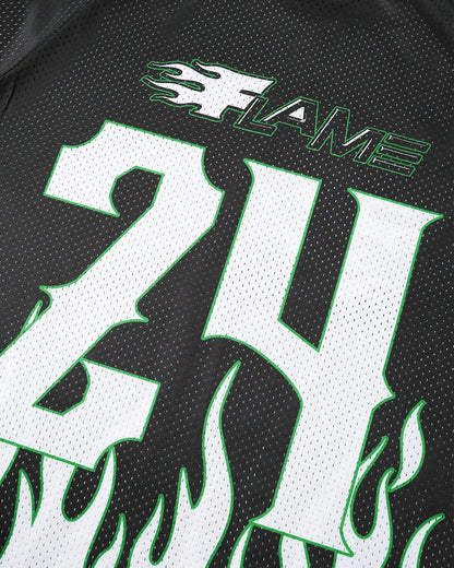 Flame Print Mesh Tees | LCDEGO Streetwear