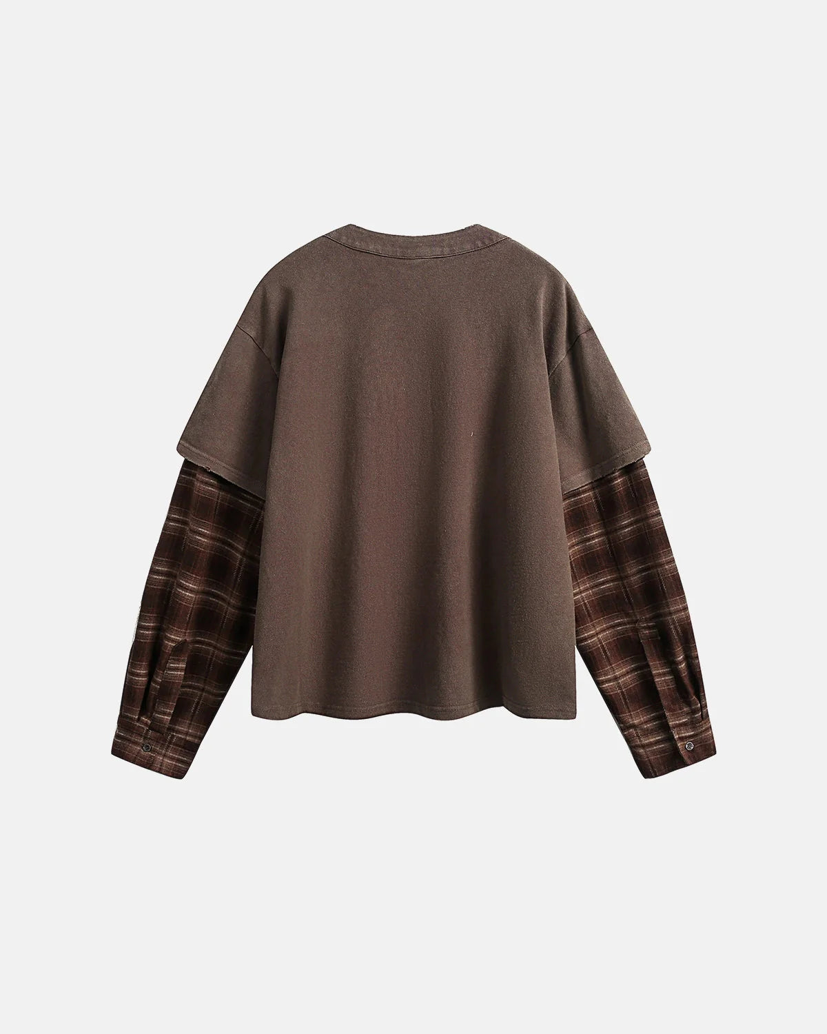 Distressed Plaid Layered Long Sleeve Tees | LCDEGO Streetwear