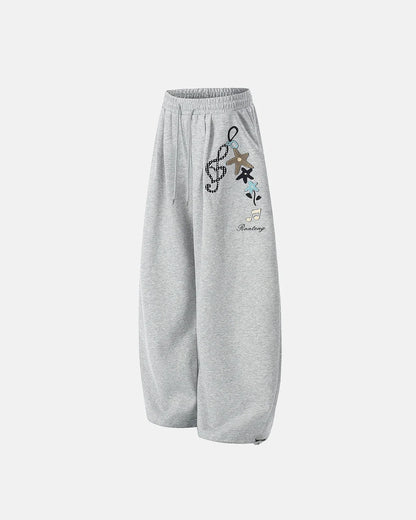 Applique Baggy Sweatpants | LCDEGO Streetwear