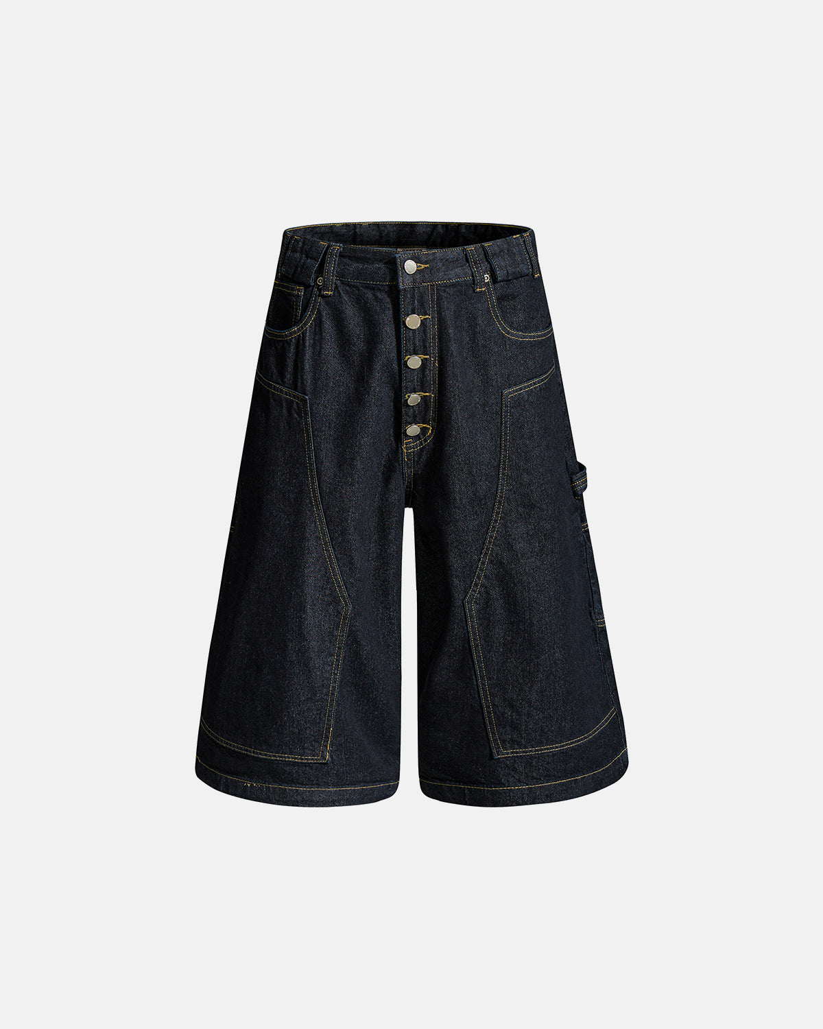 Cinch Back Buttons Up Cargo Jorts | LCDEGO Streetwear