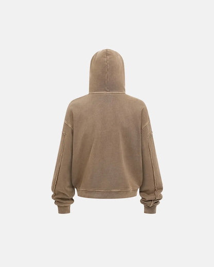 Acid Wash Stitching Zip Up Hoodies | LCDEGO Streetwear