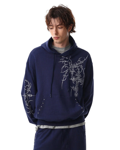 Studded Graphic Hoodie | LCDEGO Streetwear