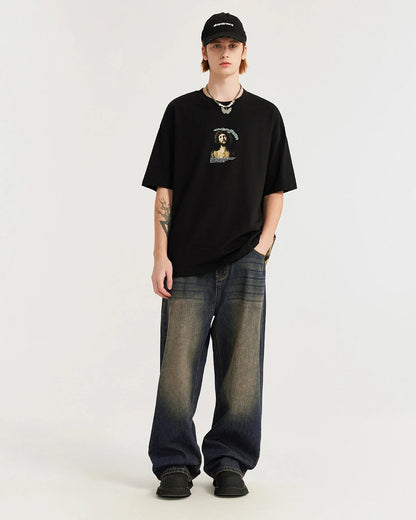Monkey Wash Wide Leg Jeans | LCDEGO Streetwear