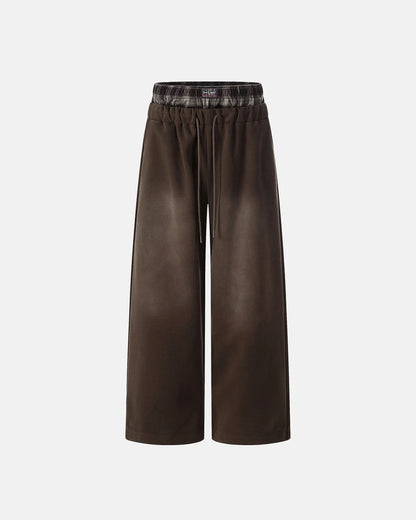 Appliqu¨¦ Embroidery Washed Baggy Sweatpant | LCDEGO Streetwear