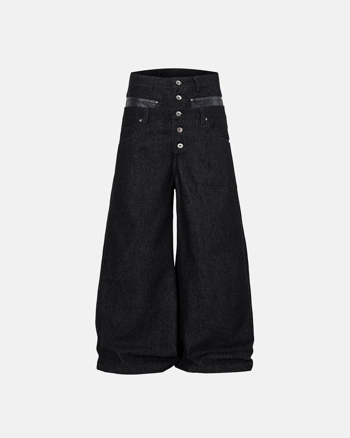 Double Wasit Raw Super Baggy Jeans | LCDEGO Streetwear