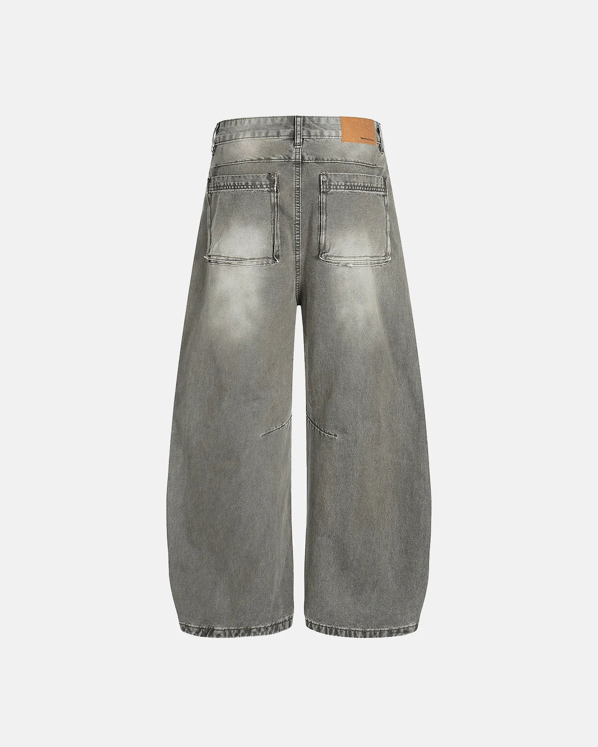 Grey Distressed Baggy Denim Pants | LCDEGO Streetwear