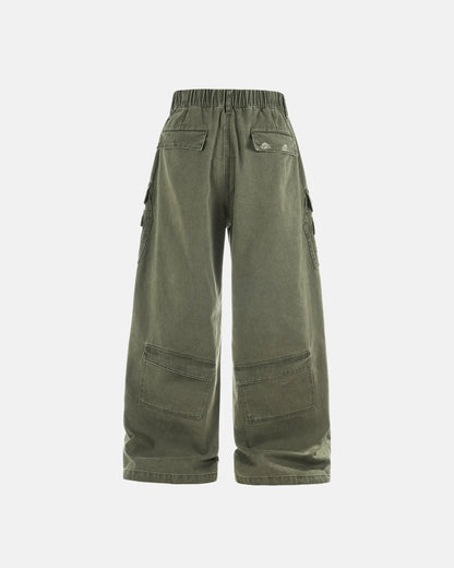 Garment Wash Ripped Cargo Pants | LCDEGO Streetwear