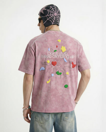Snow Washed Puff Print T-Shirt | LCDEGO Streetwear