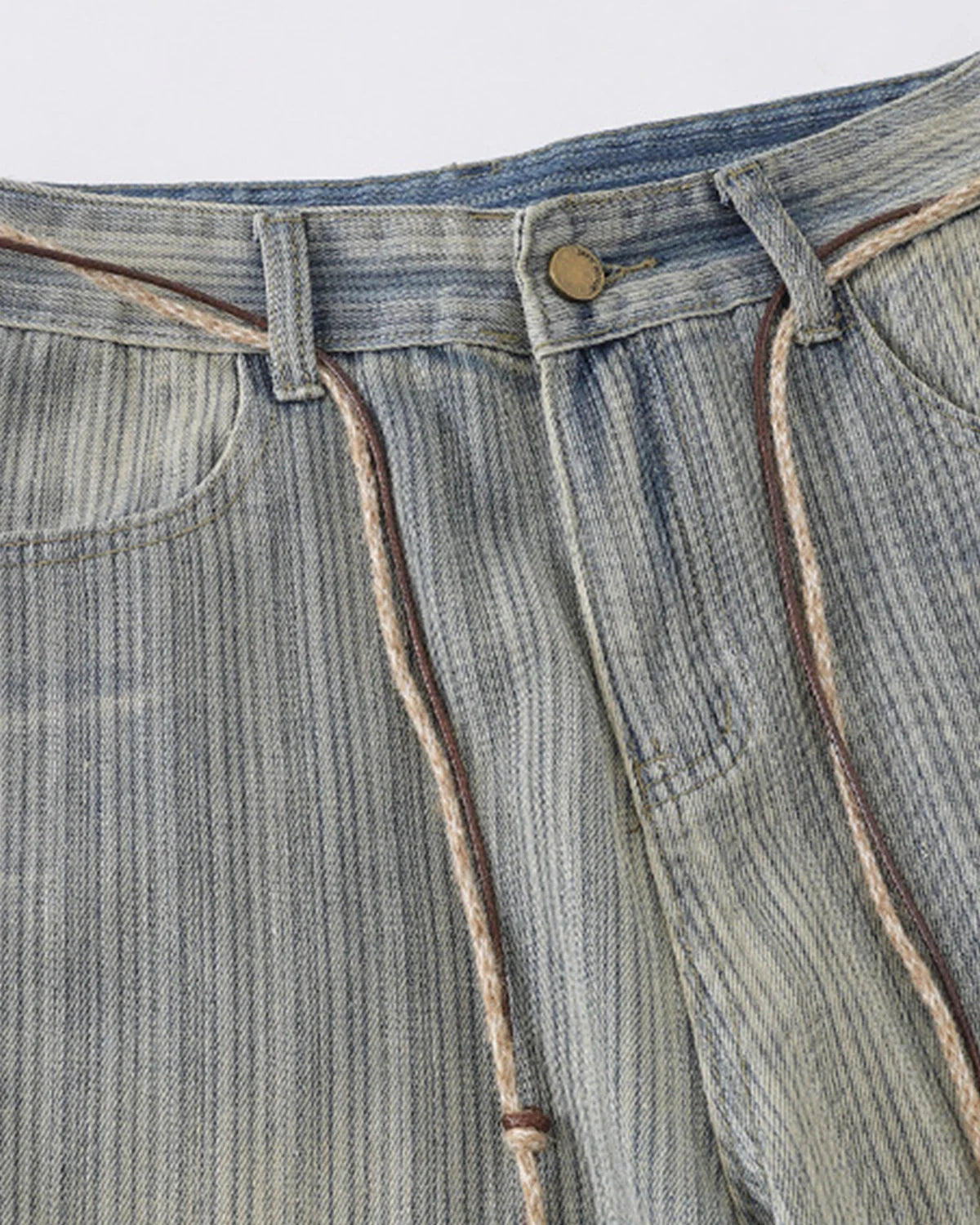 Acid Washed Stripe Baggy Jeans | LCDEGO Streetwear