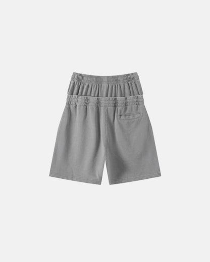 Double Waist Acid Wash Sweat Shorts | LCDEGO Streetwear