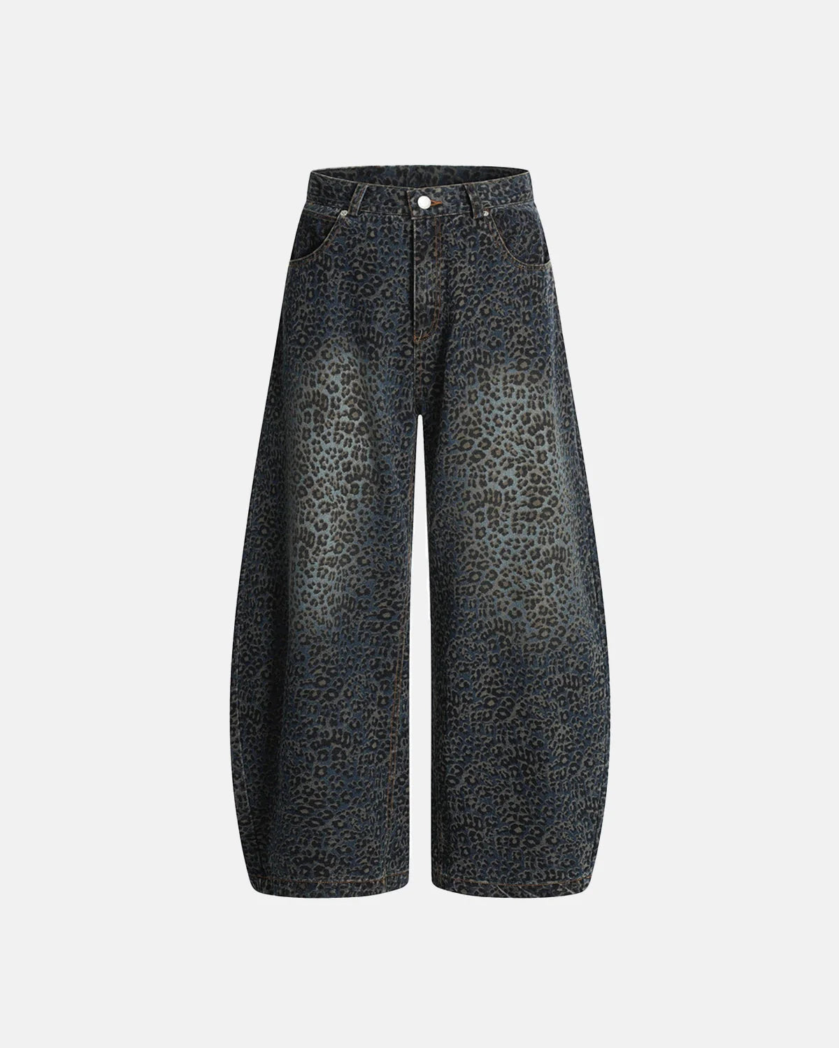 Vintage Leopard Print Barrel Jeans | LCDEGO Streetwear