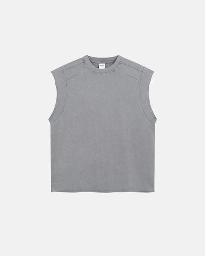 Stitching  Acid Wash Tank Tops  | LCDEGO Streetwear