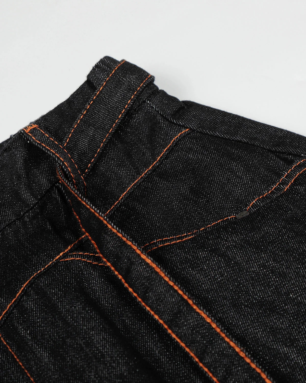 Contrast Stitch Raw Barrel Jeans | LCDEGO Streetwear