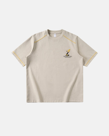 Contrast Stitching Graphic Tees | LCDEGO Streetwear