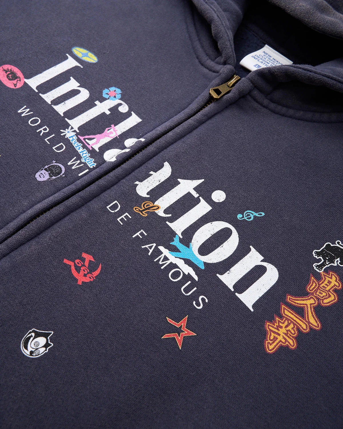 Graphic Acid Washed Zip Up Hoodies | LCDEGO Streetwear