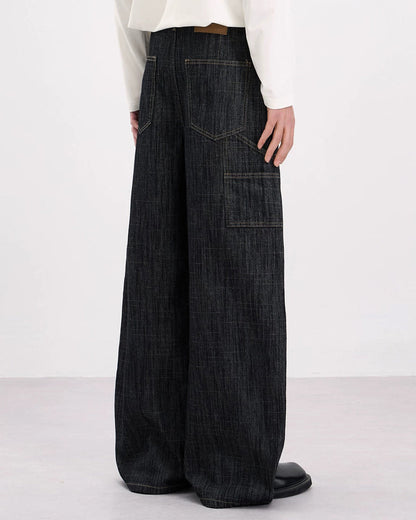 Dark Indigo Baggy Barrel Jeans | LCDEGO Streetwear