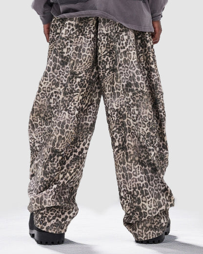 Leopard Print Barrel Denim | LCDEGO Streetwear