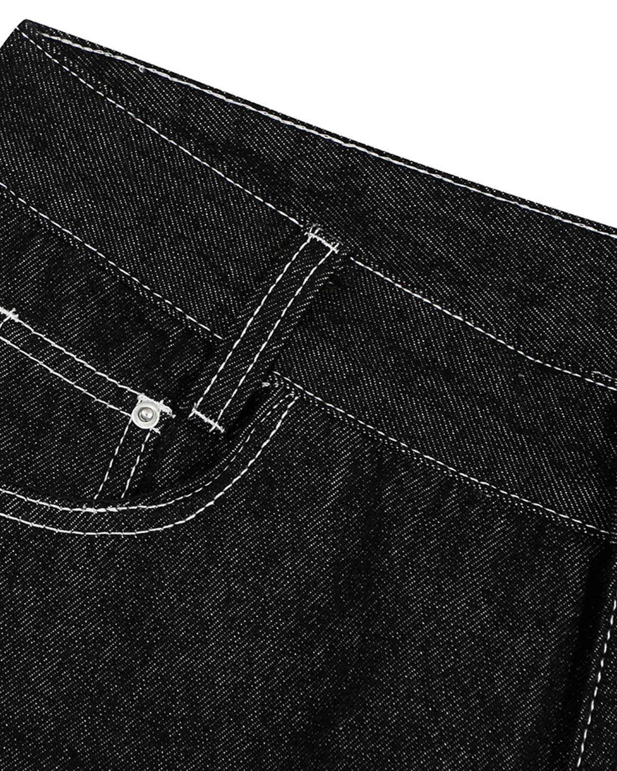 Baggy Denim Jorts with Embroidered Pocket | LCDEGO Streetwear