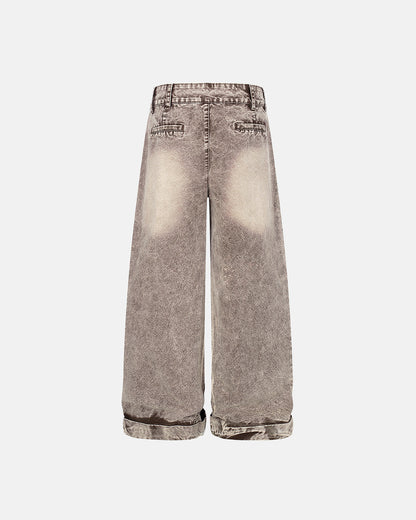 Retro Washed Wide Leg Baggy Jeans | LCDEGO Streetwear