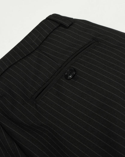 Black Striped Barrel Suit Pant | LCDEGO Streetwear