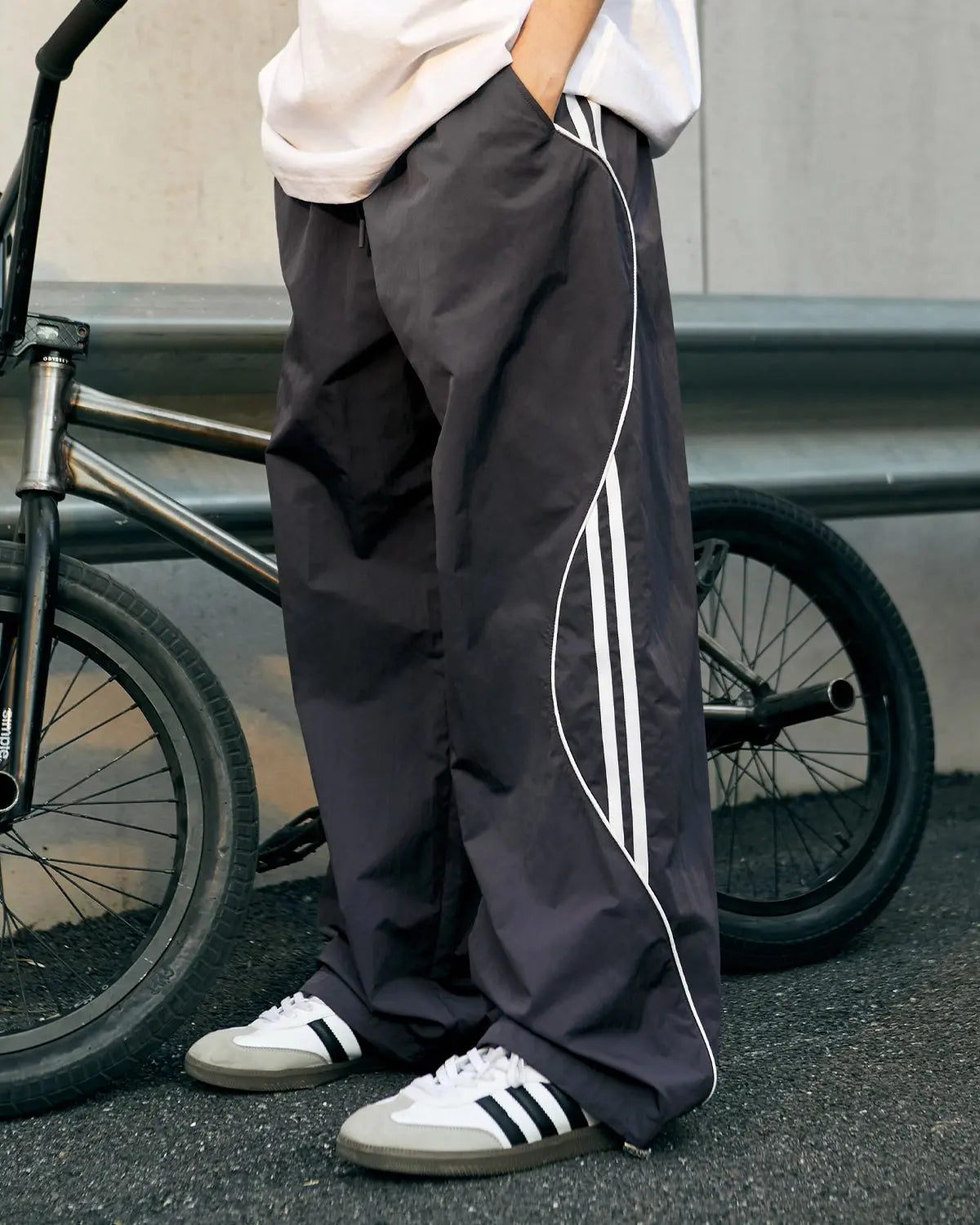 Side Striped Wide Leg Track Pant | LCDEGO Streetwear