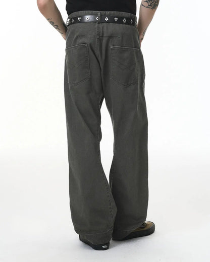 Stitching Flare Baggy Jeans | LCDEGO Streetwear