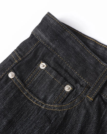 Embroidered Raw Baggy Jeans | LCDEGO Streetwear