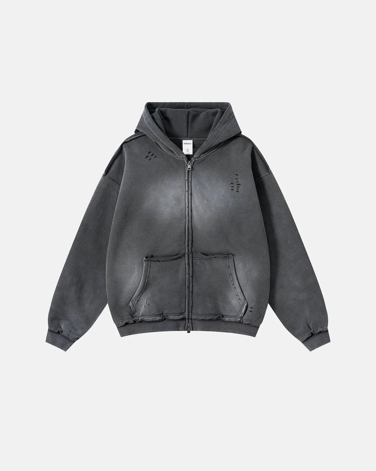 Monkey Wash Ripped Zip Up Hoodies | LCDEGO Streetwear