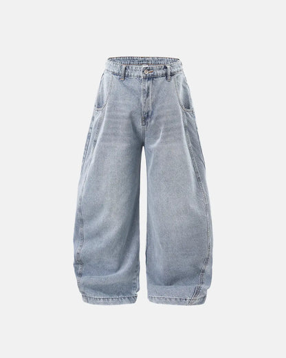 LCDEGO Washed Barrel Baggy Jeans