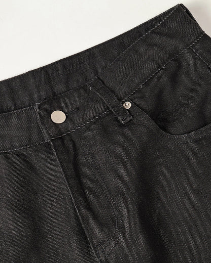 Cross Rhinestone Embroidered Baggy Jeans | LCDEGO Streetwear