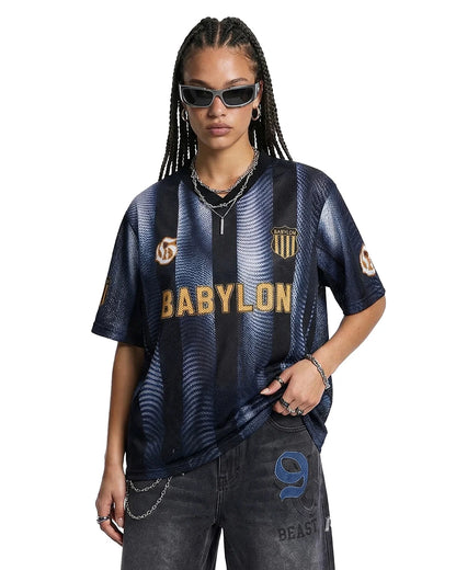 Gradient Pattern Mesh Jersey | LCDEGO Streetwear