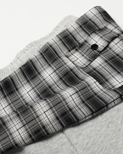 Plaid Layered Baggy Sweatpants | LCDEGO Streetwear