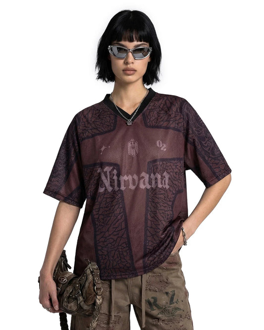 Tribal Pattern Mesh Jersey | LCDEGO Streetwear