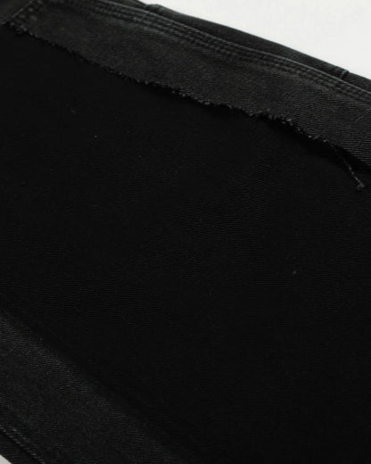 Black Patchwork Barrel Jeans | LCDEGO Streetwear