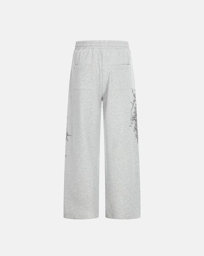 Studded Print Straight-Leg Sweatpants | LCDEGO Streetwear